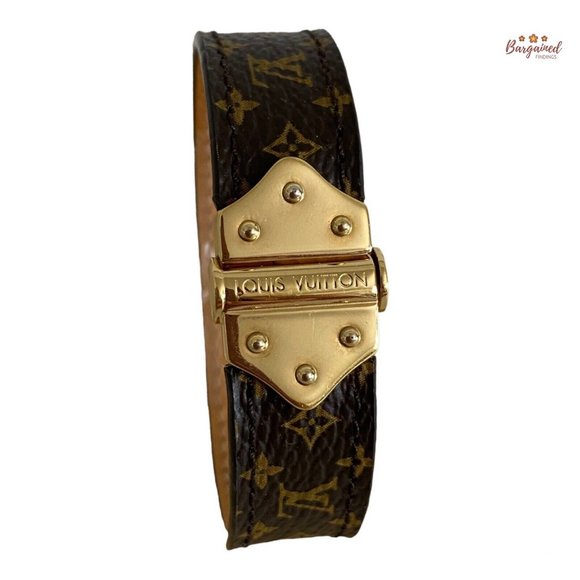 Authentic Louis Vuitton Brown Monogram Nano Coated Canvas Leather Bracelet 17 - Picture 2 of 12